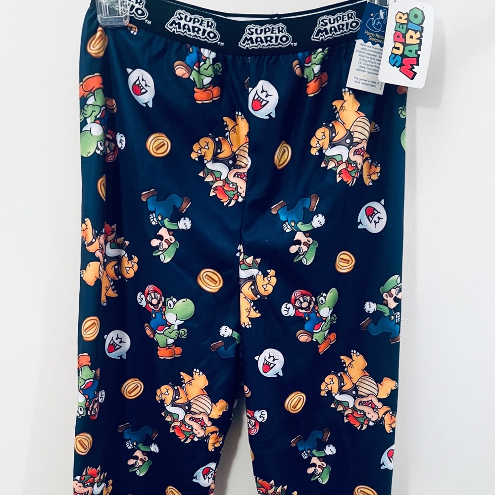 NWT Nintendo Super Mario Kids Navy Pajama Bottoms Size XL – 2017 Collection